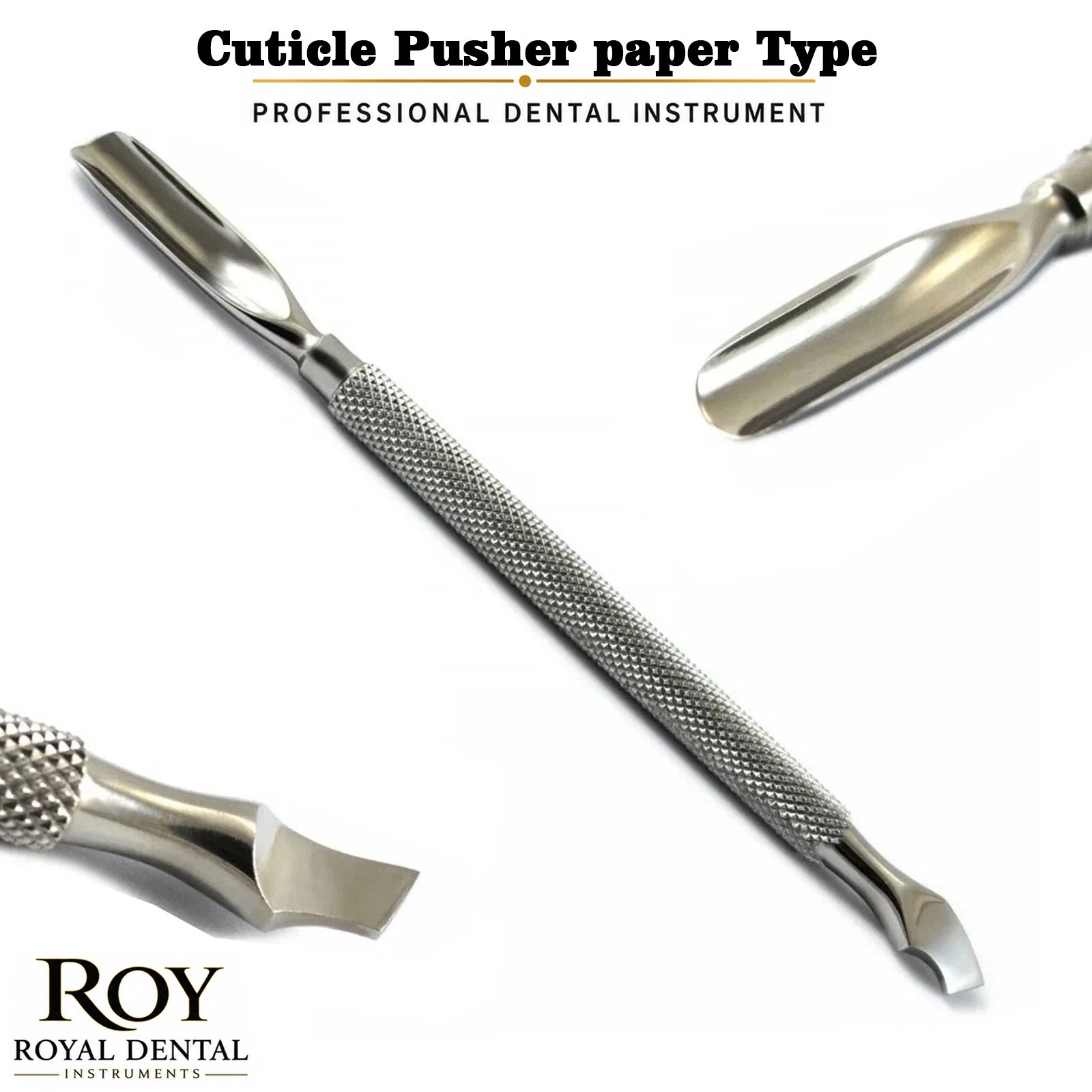 CUTICLE PUSHER NAIL CLEANER REMOVER MANICURE TOOL STAINLESS STEEL DOUBLE ENDED