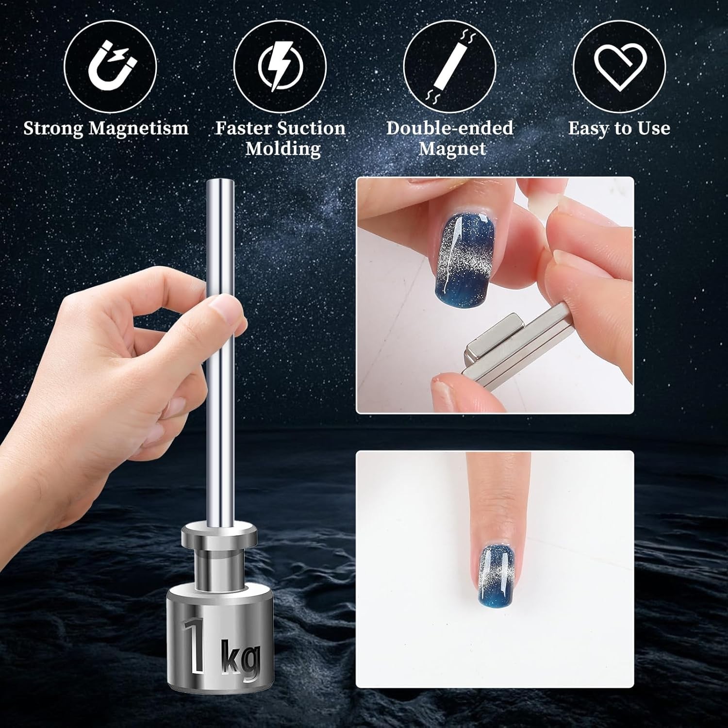 Portable 5-Piece Cat Eye Nail Art Magnet Set – Easy Use & Stunning Effects