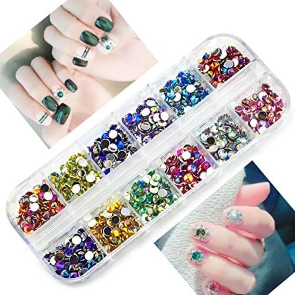 Valentine’s Day Nail Art Decorations 600 Pcs Crystal Glitters Rhinestones