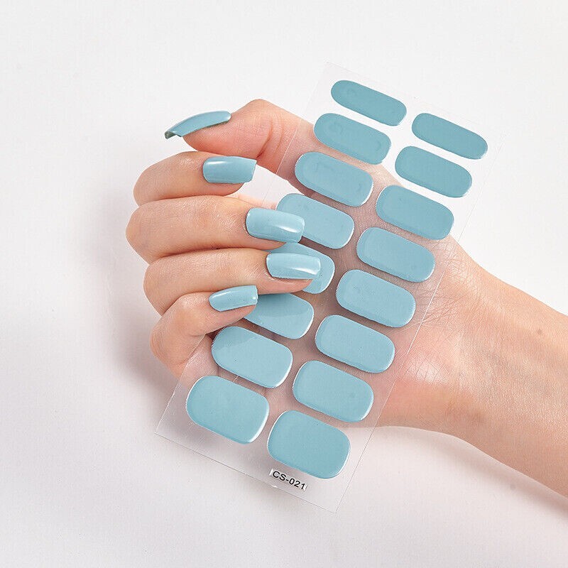 Full Size Nail Wraps Stickers Polish Manicure Art Self Stick Decor 3D Strips USA