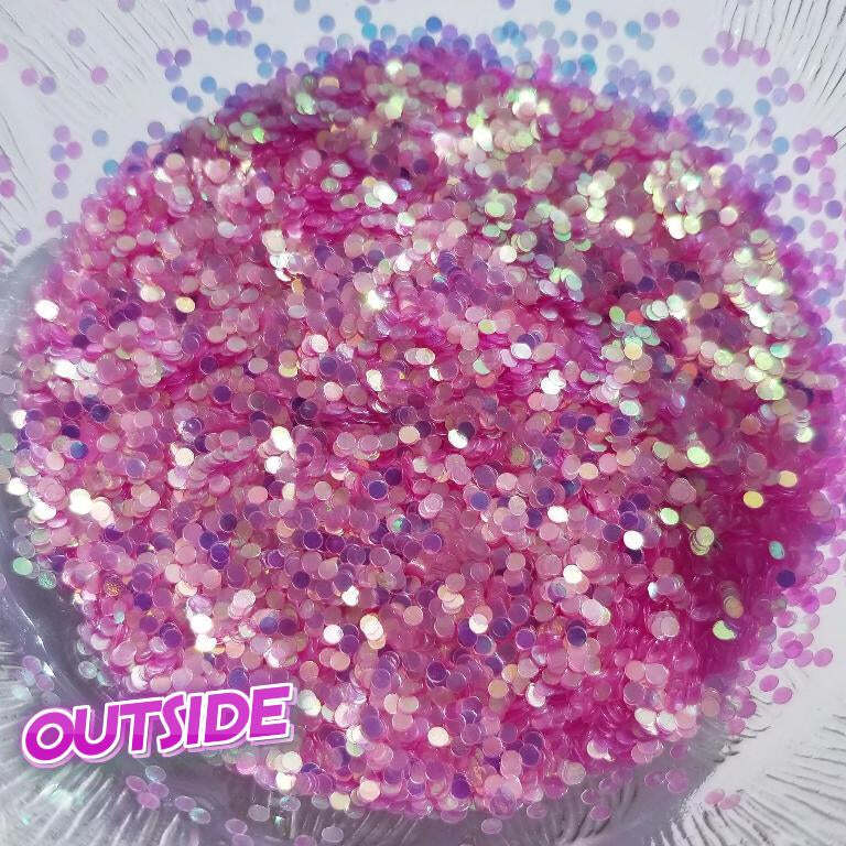 UV Sun Activated Glitter Shapes -1mm, 2mm or 3mm Dots – Pink/Lavender