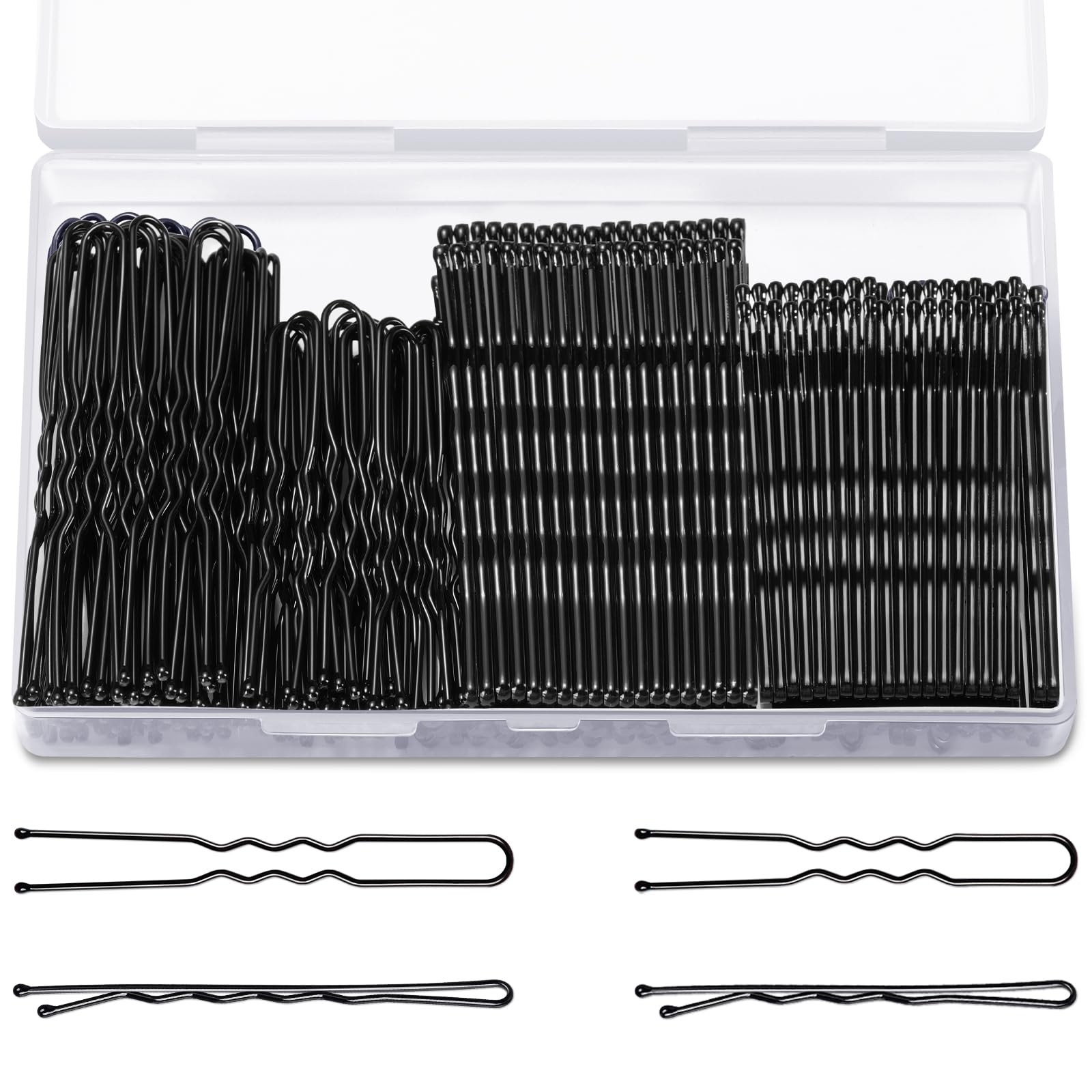 TsMADDTs Bobby Hair Pins Kit, 200 pcs U Shaped Black for B-Black