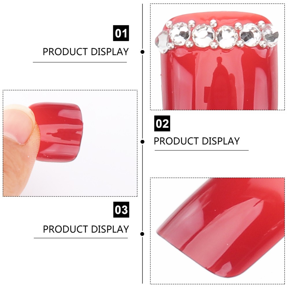 2Sets Red False Toenails Full Cover Nail Tips Perfect for Nail Art and Festivals