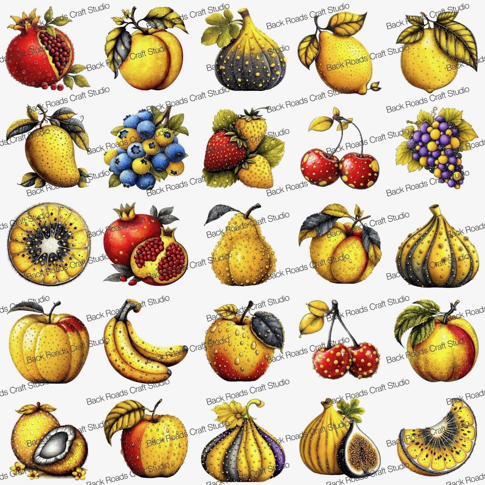 Bright Fruit Food Waterslide Finger Nail Decals Set Of 50 Ins Bonus Inc.
