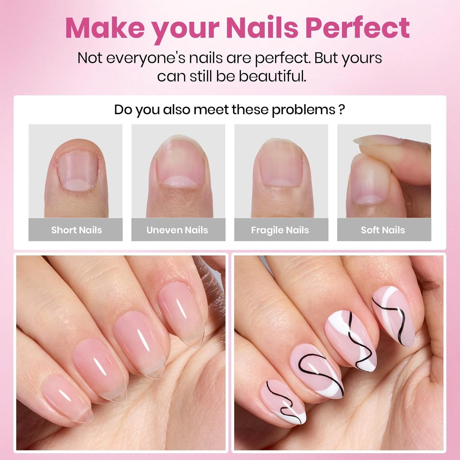 320 Pieces Half Matte Gel Nail Tips – Beetles Flat-X Short Almond Coffin Design