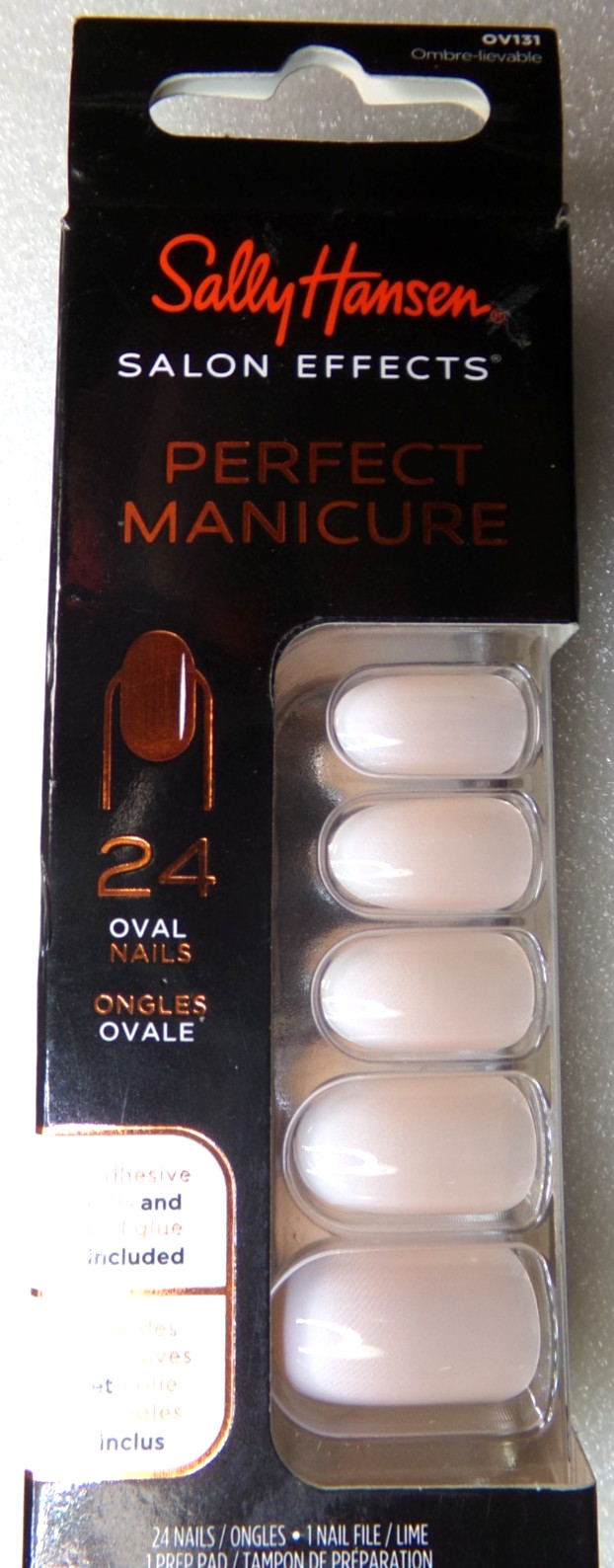 Sally Hansen Nails Medium Nude with White tipped Ombre