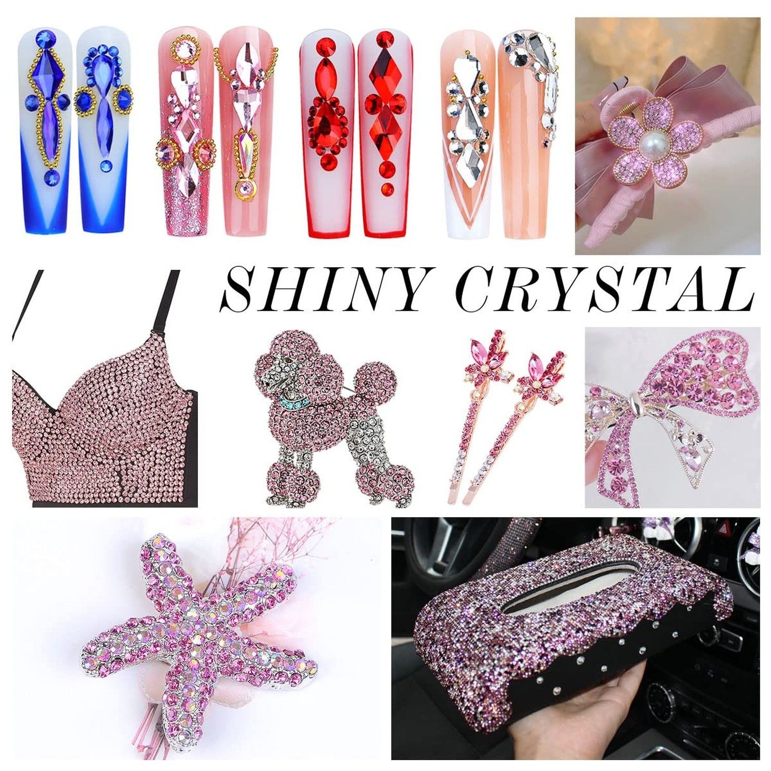 1440Pcs Light Pink Crystal Rhinestones,Glass Flatback Rhinestones Gemstones S…