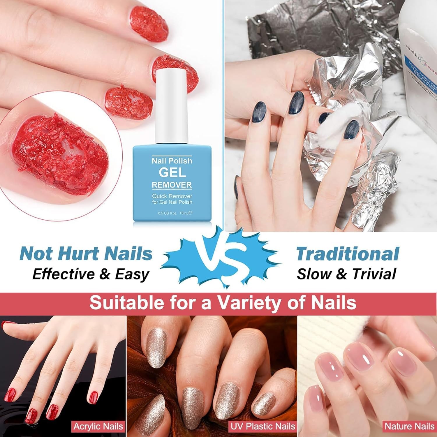 Gel Remover for Nails, Professional Nail Polish Remover, Easily Magic L