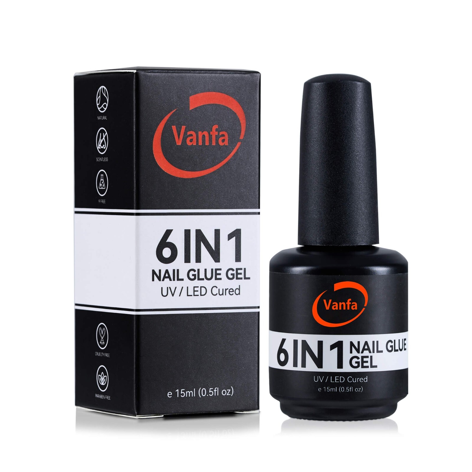 Vanfa 6 IN 1 Nail Glue Gel for Acrylic Nails Extension Nail Tips