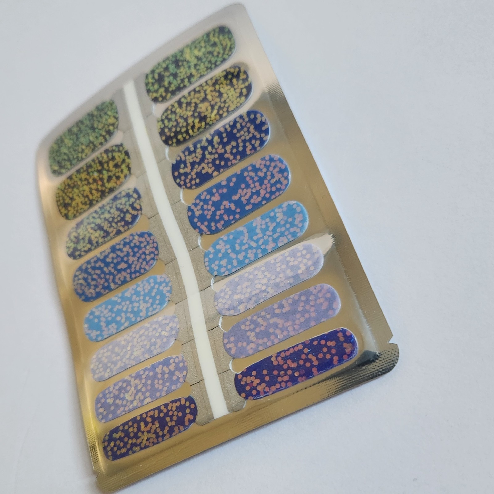 Lily and Fox Crazy for Blue Nail Wraps Blue Gradient Glitter Nail Polish Strips