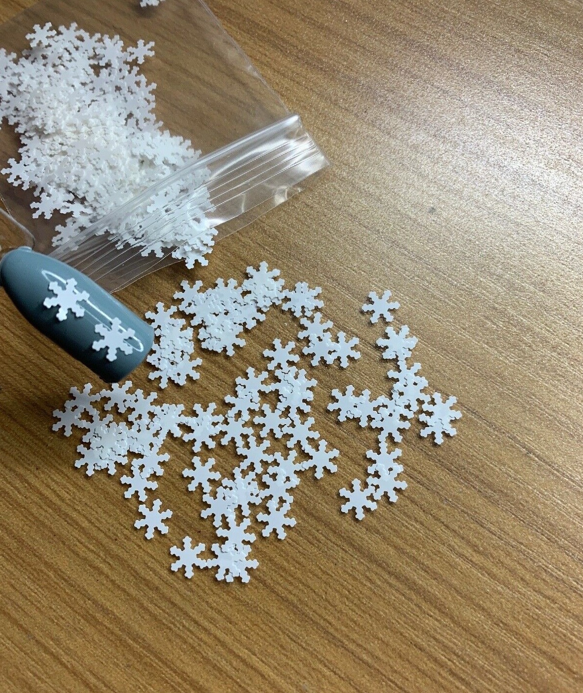 White Snowflake Nail Glitter | 1 TSP | Gel Nail Art & Acrylic