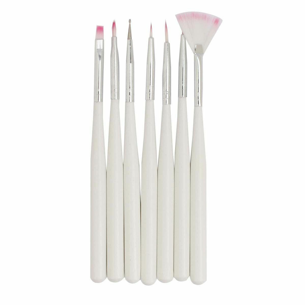 7pcs/set Wooden UV Gel Nail Art Brush Polish Painting Pen Kit For Manicure DIY
