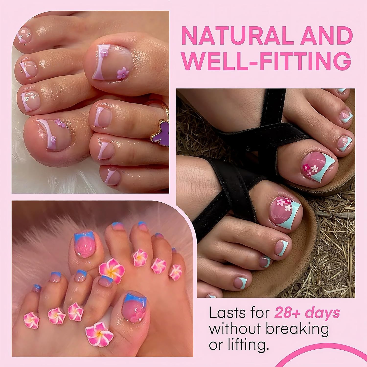 Elegant 504 Pcs Square Soft Gel Toe Nail Tips – Perfect for Every Occasion