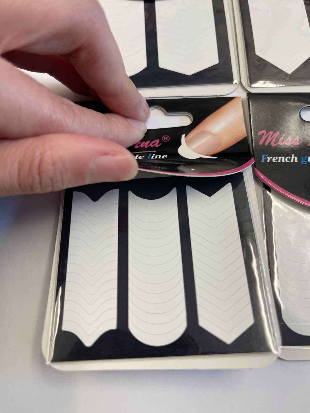 4 pack (150pc) French Manicure Nail Art Tips Form Guide Sticker DIY Stencil USA