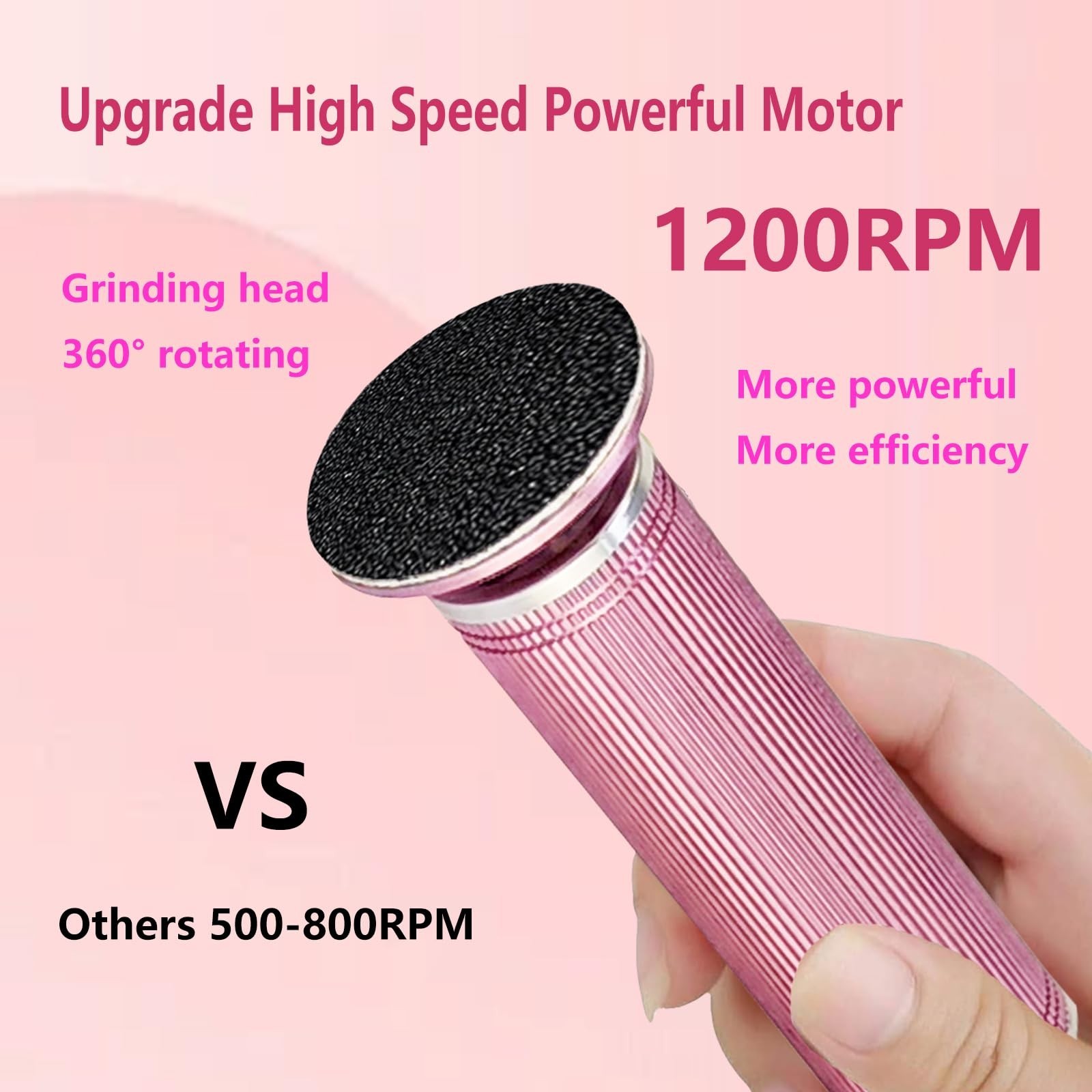 Upgrade 1200RPM Electric Foot Callus Remover, Aluminum Electric Callus Remove…