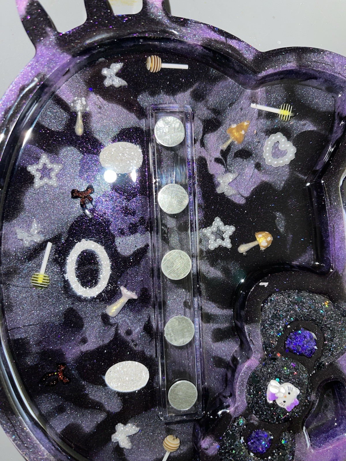 Purple & Black Nail Display Stand For Press On Nails Glows In Dark!