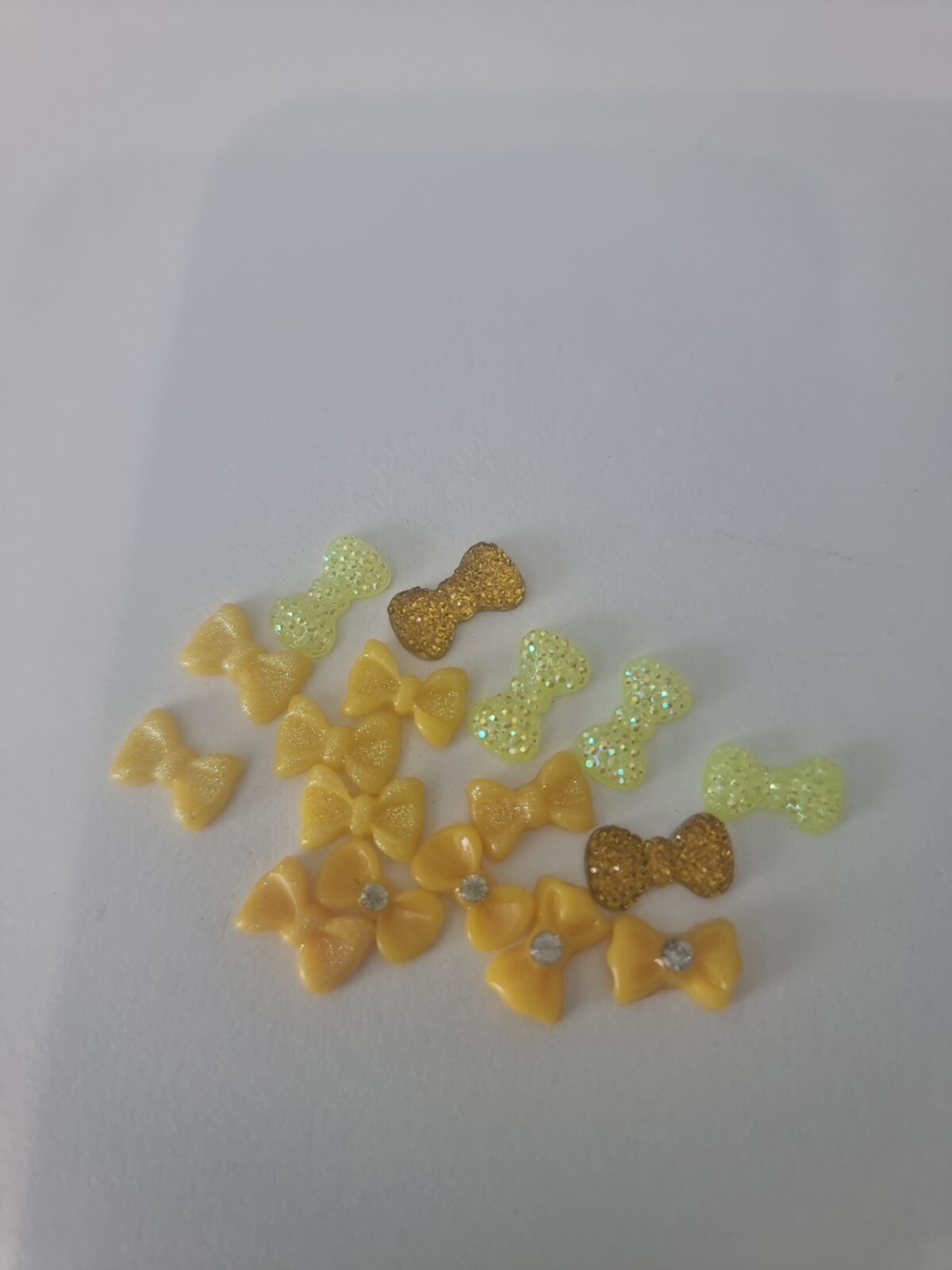 17pcs x 3D Acrylic Resin Glitter Diamonte Nail Art MIX YELLOW Craft