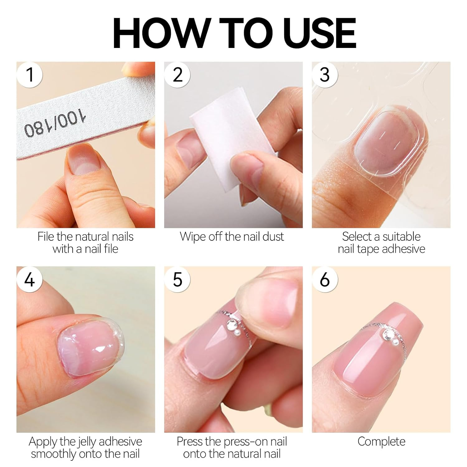 960 PCS Nail Adhesive Tabs for Press on 40 Sheets,12 Size Sticky Tabs for Fake