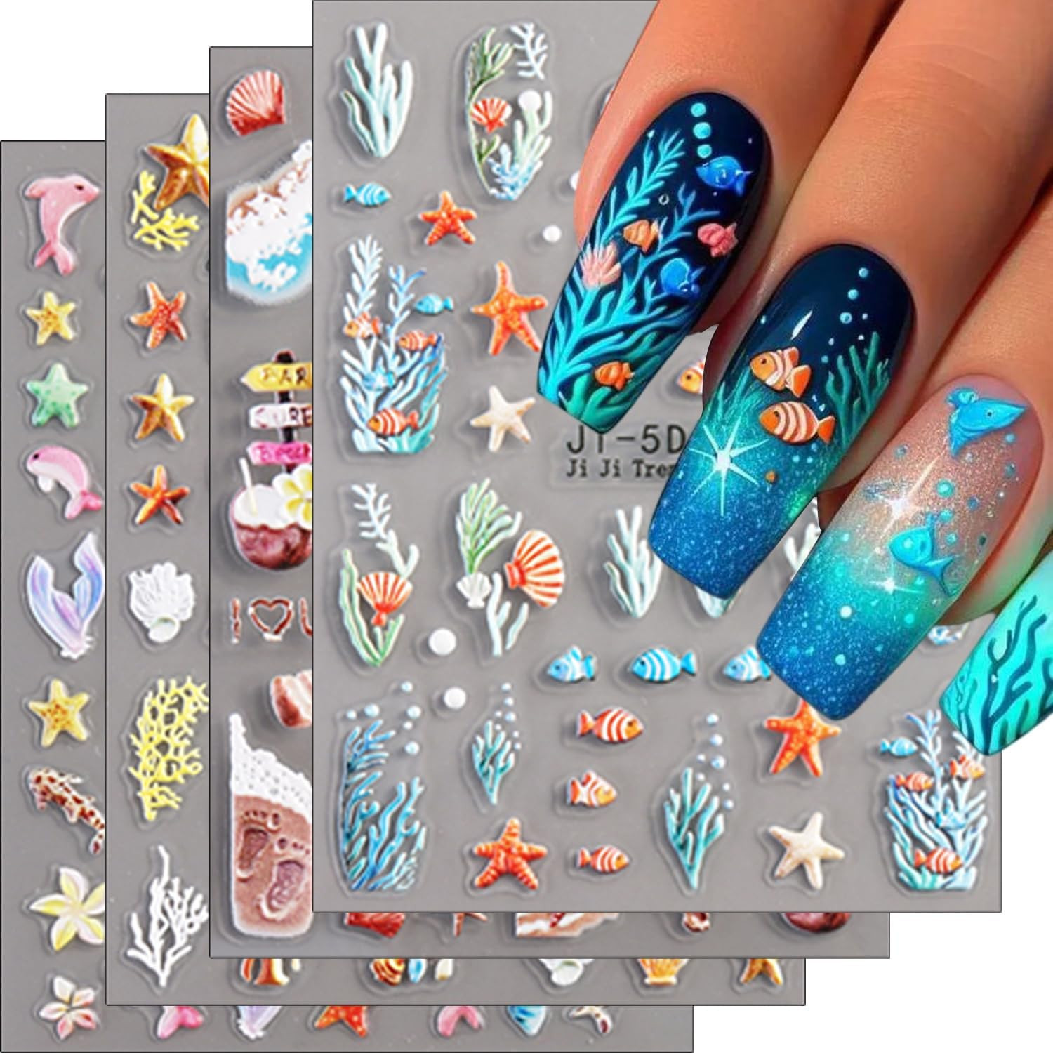 White Bow Nail Stickers for Nail Art Shiny Ribbon Nail Decals 5D Embossed Self-A