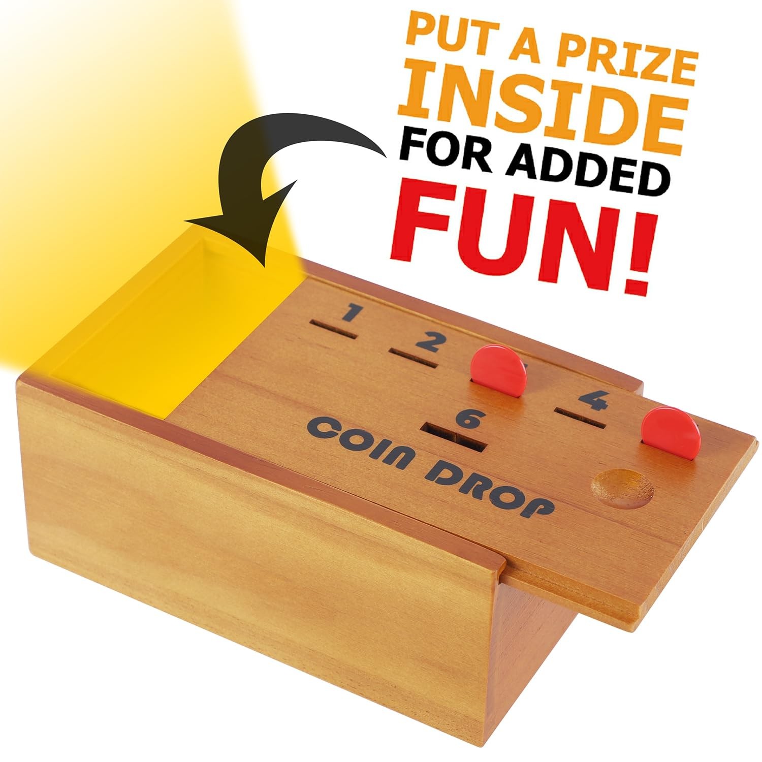Juegoal Coin Drop Set, Pennies Dice Games for Kids 6.3 x 4 x 2.8 Inches, Red