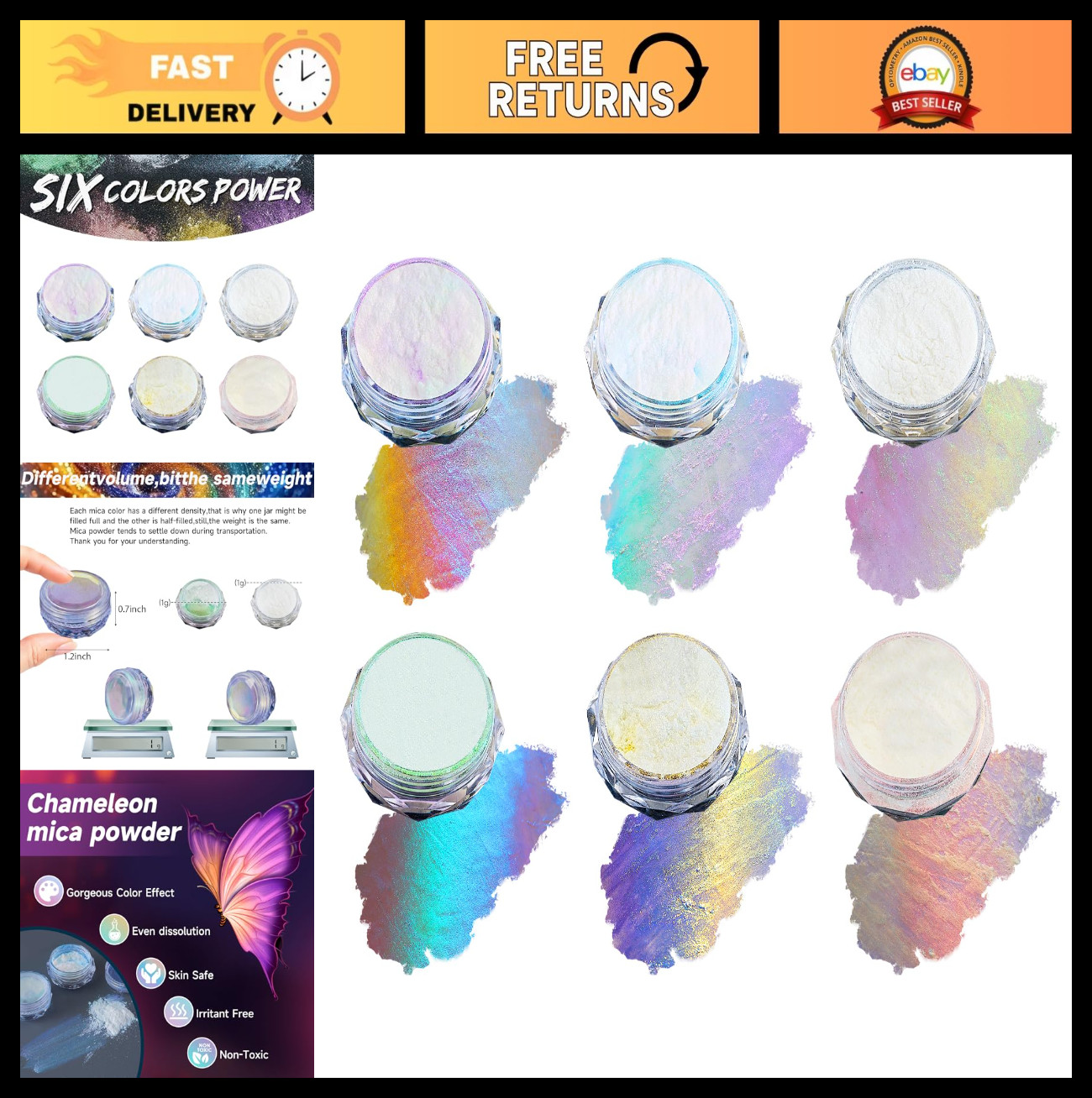 Optical Chameleon Chrome Nail Powder – Unicorn Color Shift for DIY Nail Art & Cr