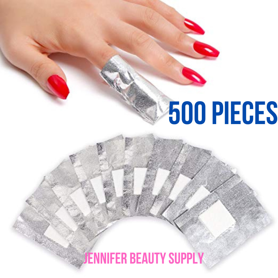 US 100-500Pcs Aluminium Foil Nail Wraps Art Soak Off Gel Polish Remover Cleaner