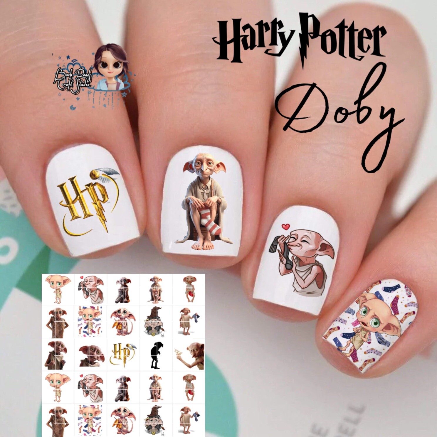 Harry Potter Doby Waterslide Nail Decals Set Of 50 Instructions & Bonus