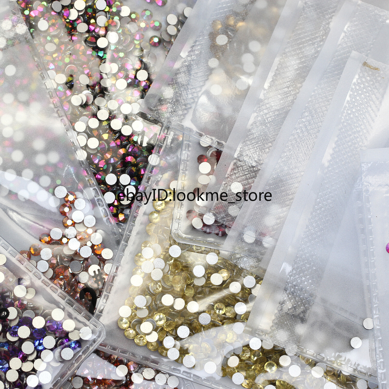 1440pcs 3mm (ss12) Crystal Glass Rhinestones Flatback Gems Nail Art Crafts Decor
