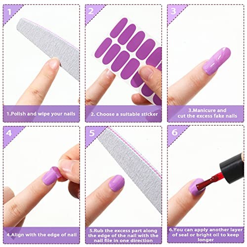 336 Pieces 24 Sheets Full Nail Stickers Wraps Polish Bright Style Bright Color