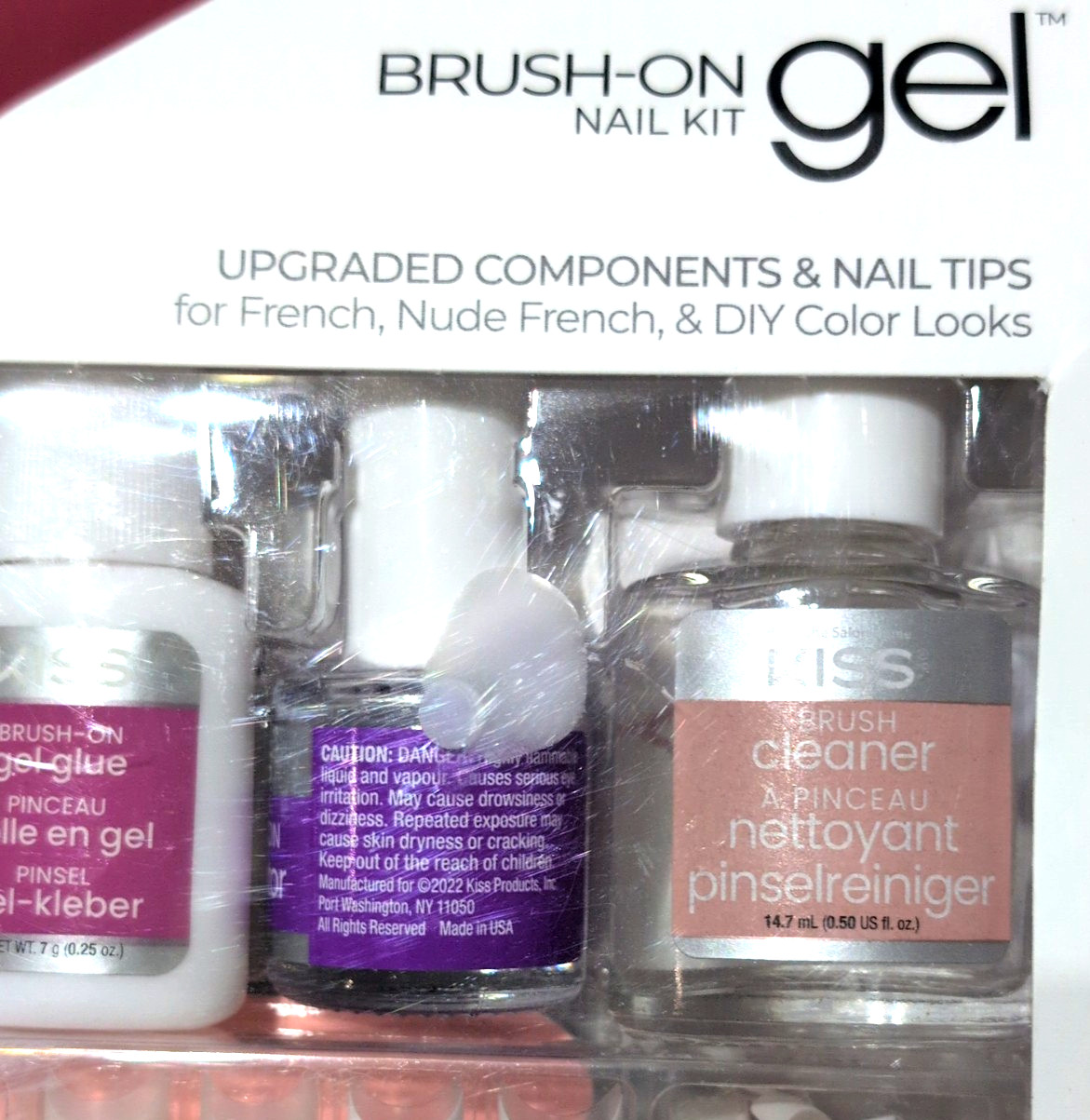 KISS Nail Kit Short Tips French Nude 86617 GNK01 DIY Lot 2 Sets 48 ea PKG