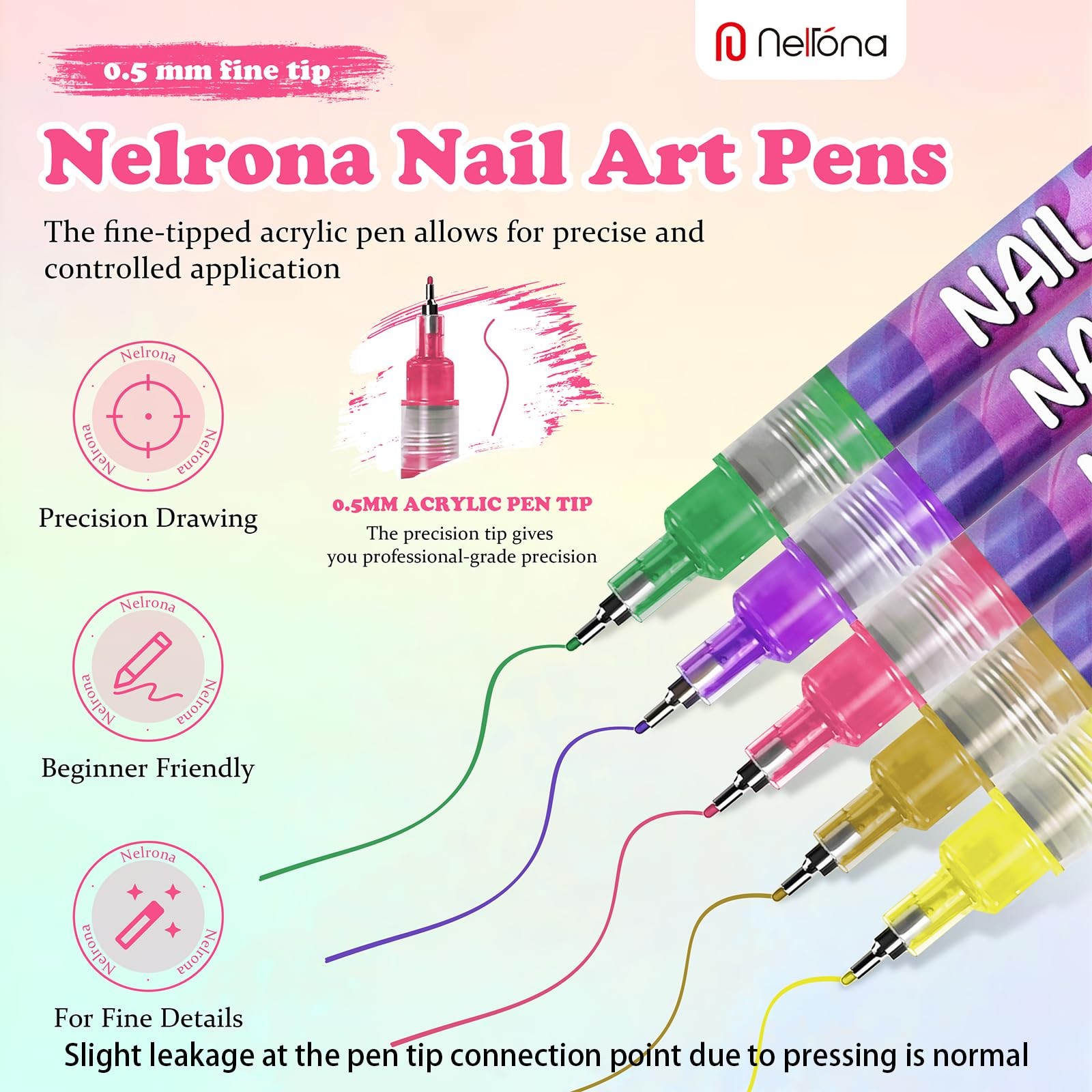 12 Colors Nail Art Pens Set – Acrylic Nail Polish Pens for DIY Nail Designs, …