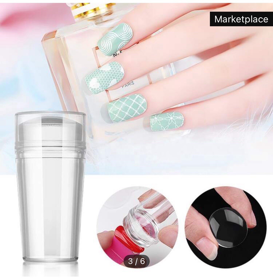 Double Head Silicone Nail Art Stamping Stainless Steel Template Stamper Scraper