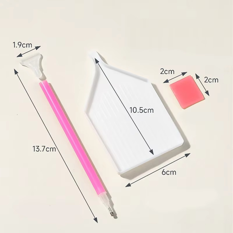 3Pcs Nail Art Rhinestones Pickers, Dotting Pen with Storage Tray Glue Clay