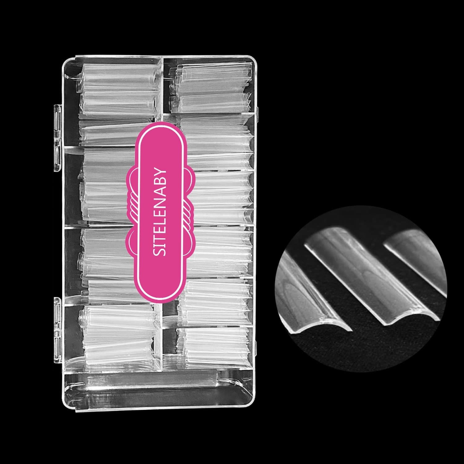 500 Pcs XXL No C Curve Clear Acrylic Square Nail Tips for Professionals