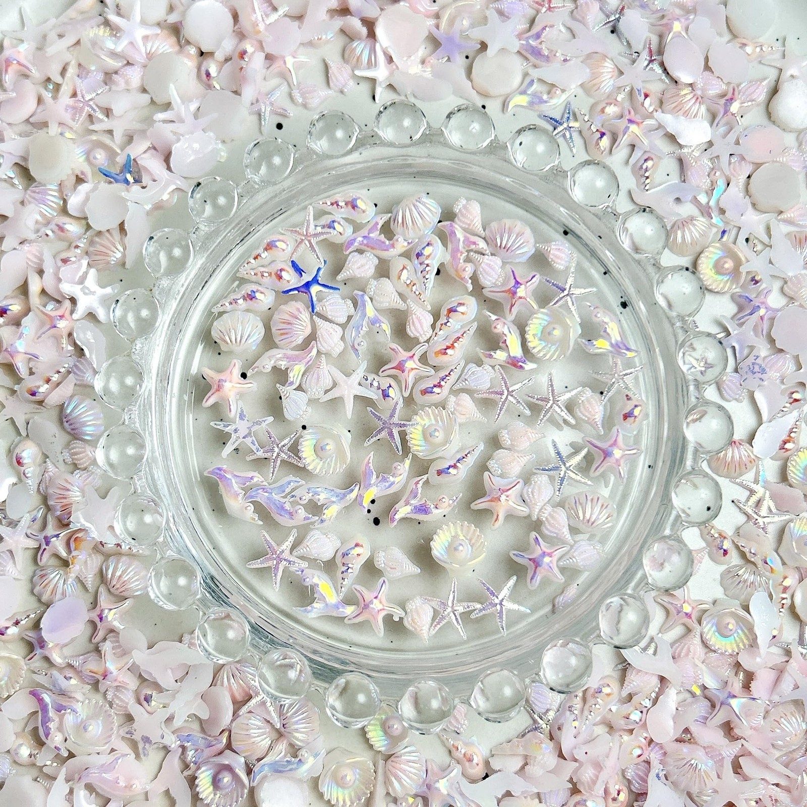 150Pcs Beach Nail Rhinestones Shell Starfish Ocean Nail Charms Gems