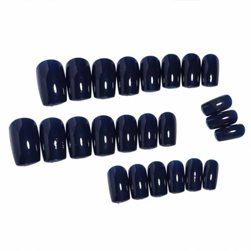 Royal Blue Press on Nails – Short Square Square Fake Nails 86-04 – Dark Blue