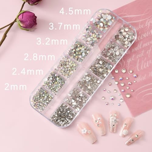 3 Boxes Nail Charms 3 Boxes-Rhinestones Flatback Pearls and Caviar Beads Pearls