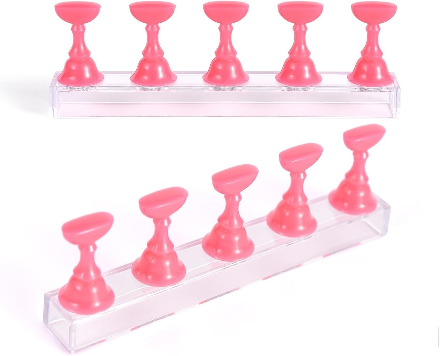 Elegant 2 Sets Nail Art Stand with Magnetic Design for Press-On Nails Practice