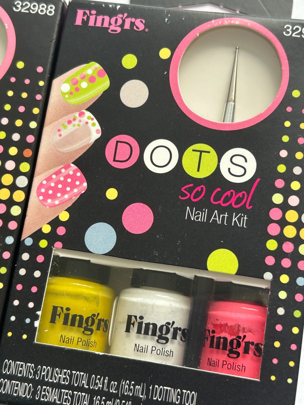 (Set of 2) Fing’rs DOTS So Cool Nail Art Kit – 3 Polishes Each Set, Polka Dots