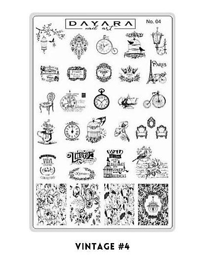 28 Vintage Designs DAYARA Nail Art Stamping Plate – Retro Stamp Tool for Nails