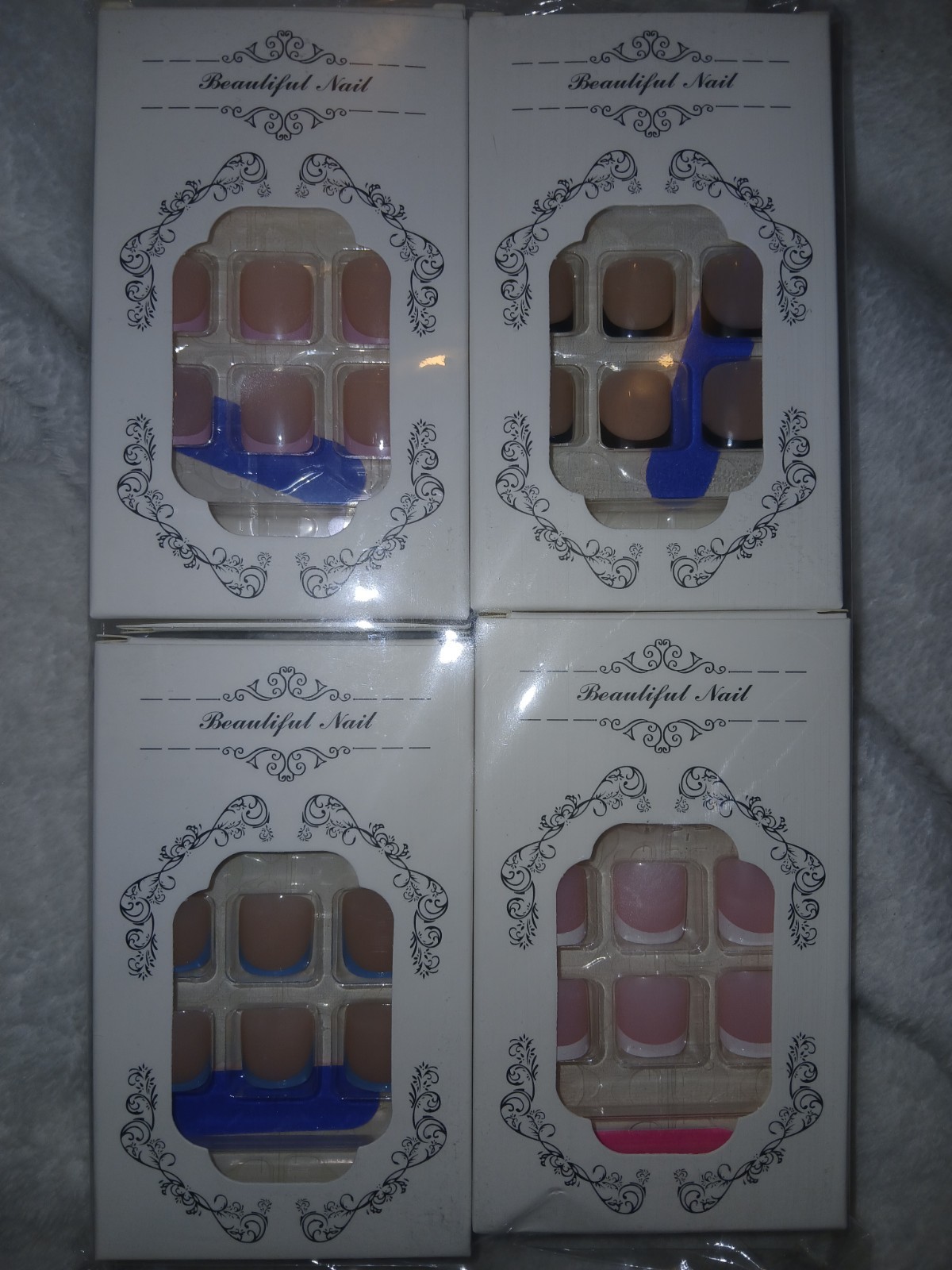 4 Matxhing Sets Of Acrylic Fake Nails For Hands And Feet. Glue NOT Included