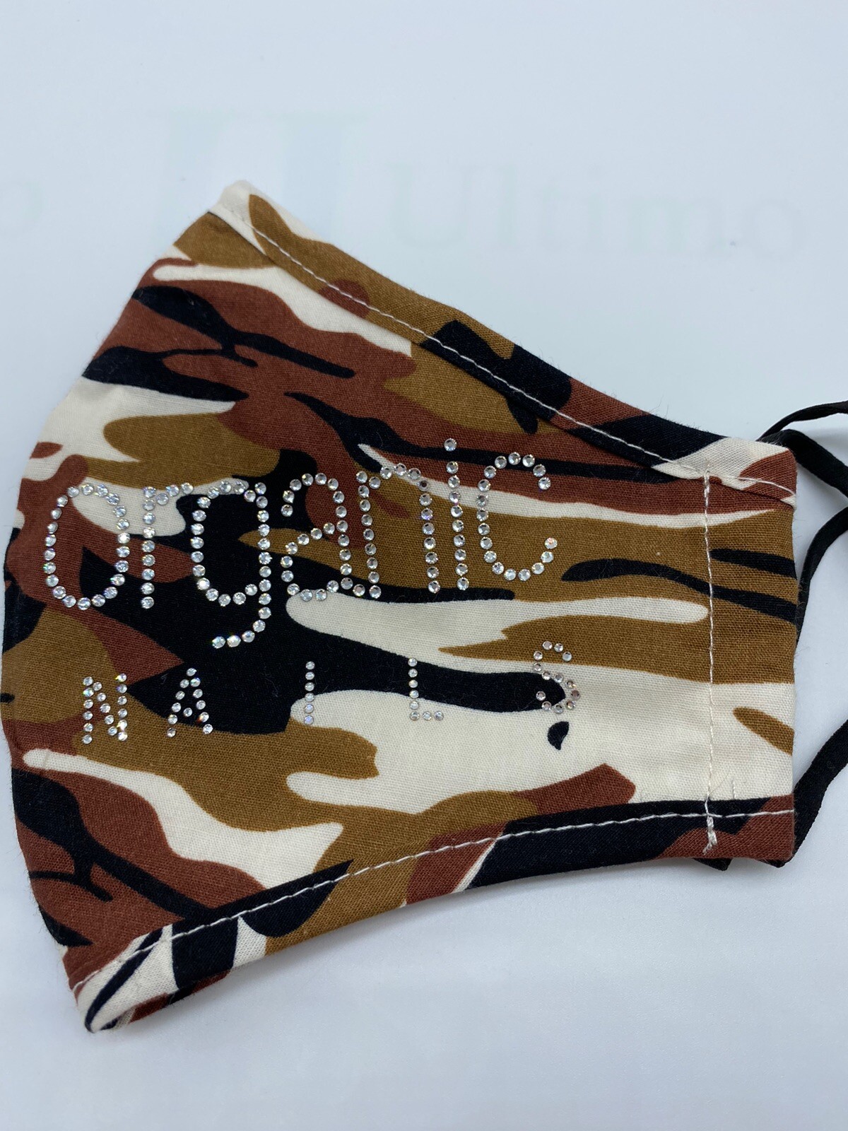 Face Mask Organic nails Con Swarovski Genuino 413413Camouflage Cafe