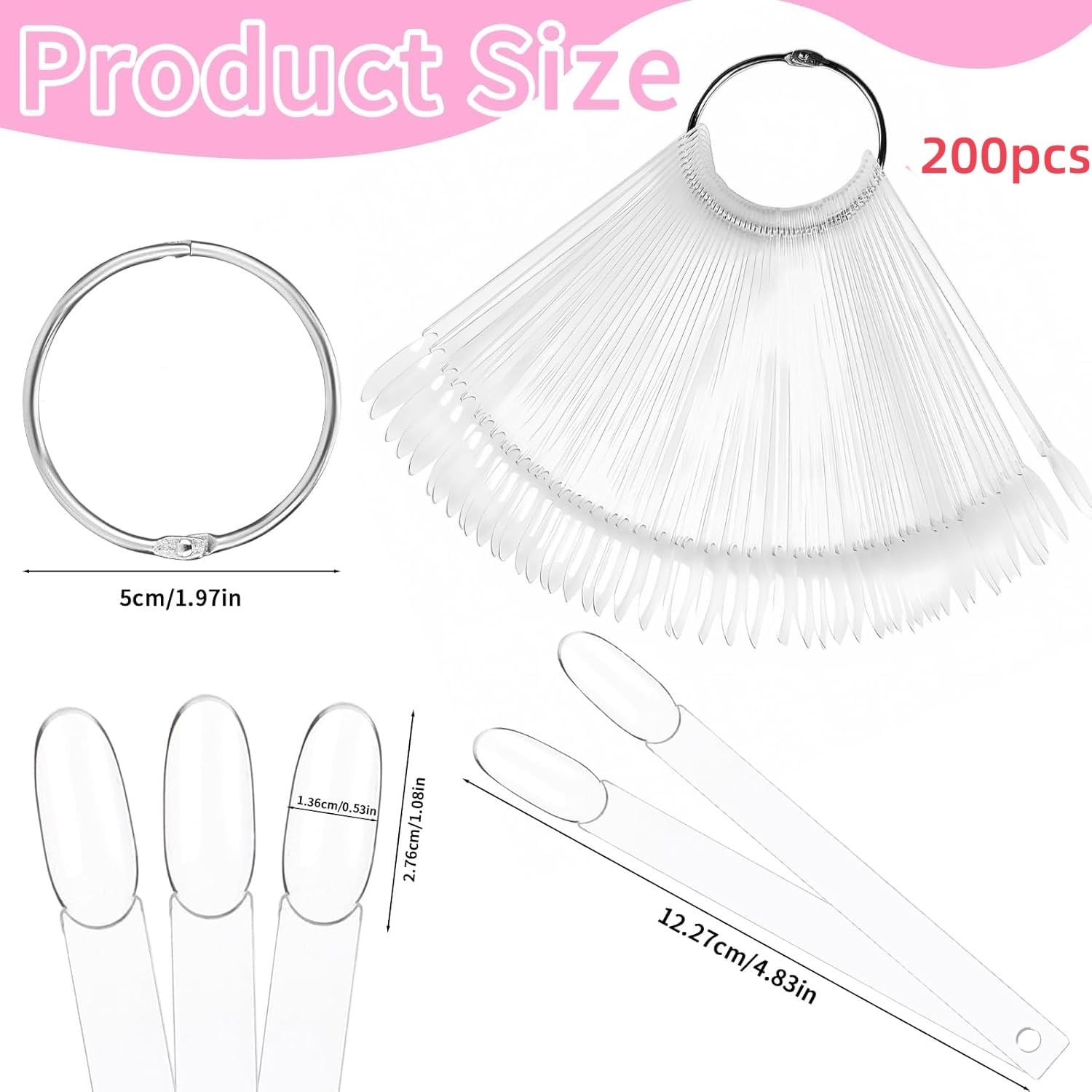 200 Nail Swatches With Number Stickers For Nail Polish Color Display