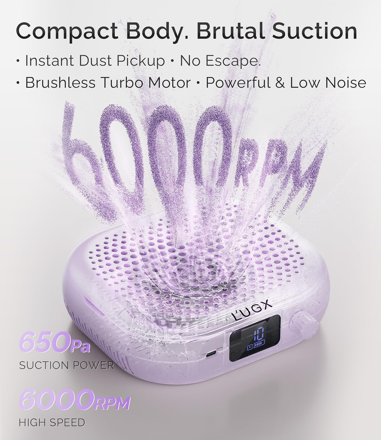 Sleek Nail Dust Collector with Low Noise & Magnetic Cover – Salon & Home Use
