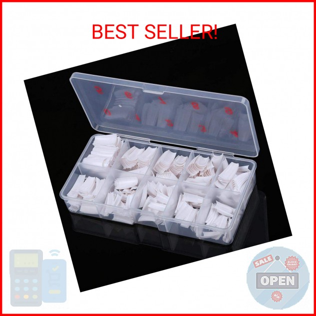 Beuniar Acrylic Nail Tips White 500Pcs French Artificial False Tip for Manicure