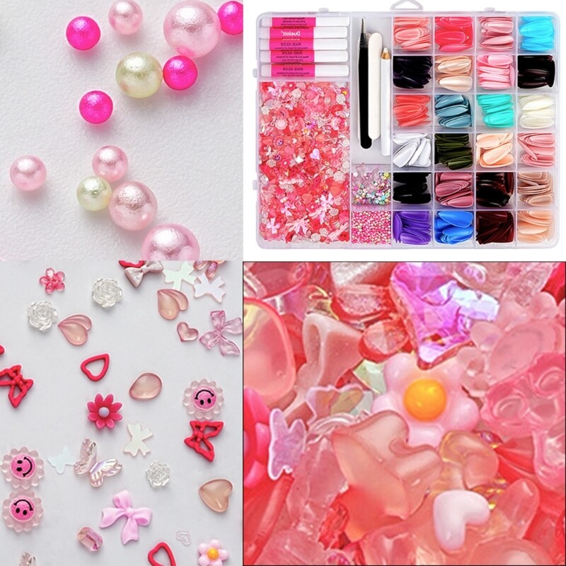 Mix Shaped Nails Art Cartoon Nails Decorations False Nails Tips