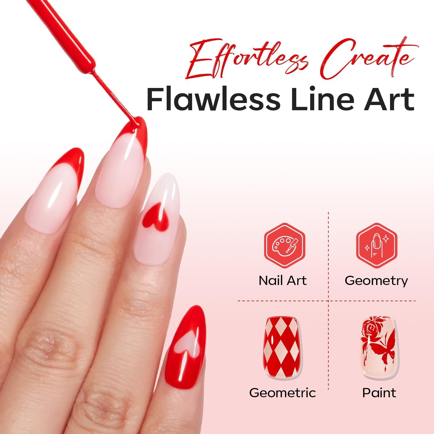 Red French Tip Liner l Polish, 15 ML Bright Red
