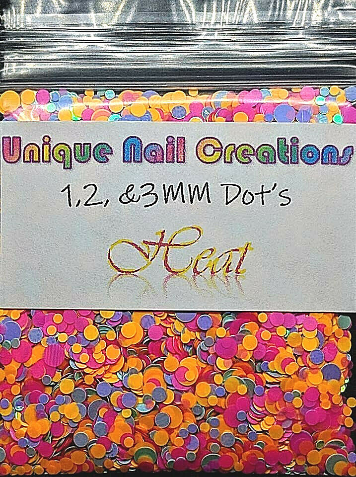 1,2,&3MM Mixed DOTS GLITTER BLENDS~U Choose Nail•Acrylic•Gel•Body Art•Face