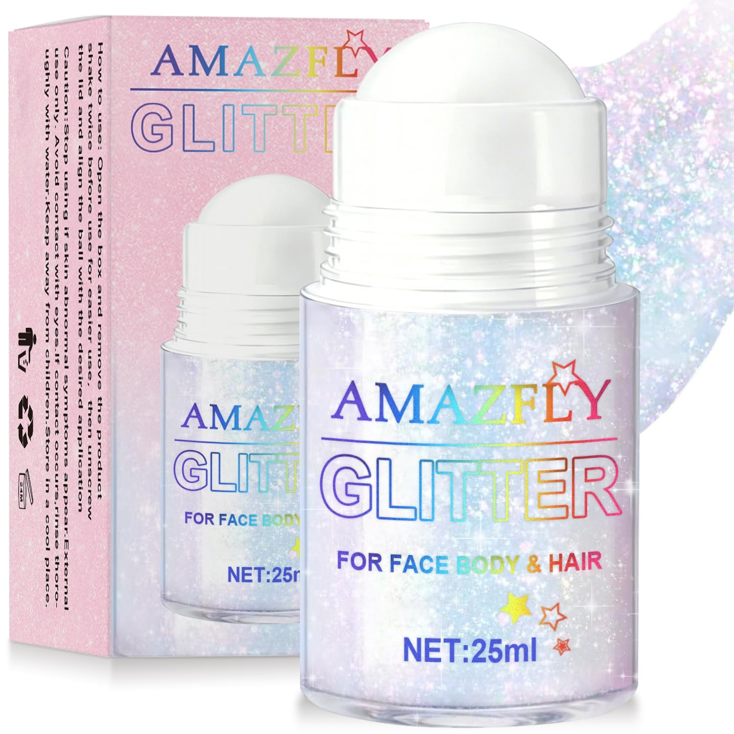 Roll-on Holographic Body Glitter Gel for Face and Hair, Chameleon Color Chang…