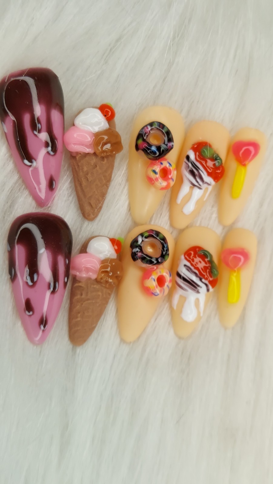 Donut Nails, Ice Cream Nails, Dessert Nails, Party Nails, Covered Strawberry